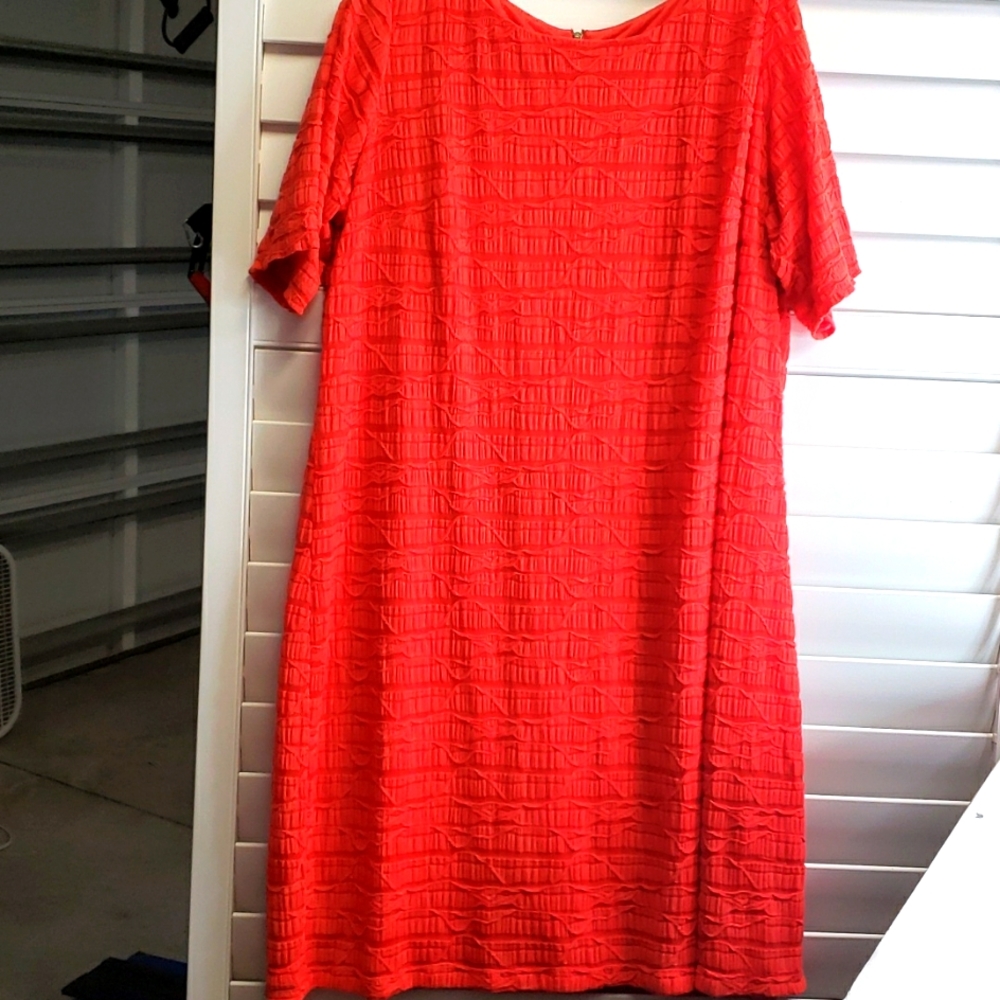 Jessica Howard Plus Size A-frame Dress with lining, Orange Sz: 20W